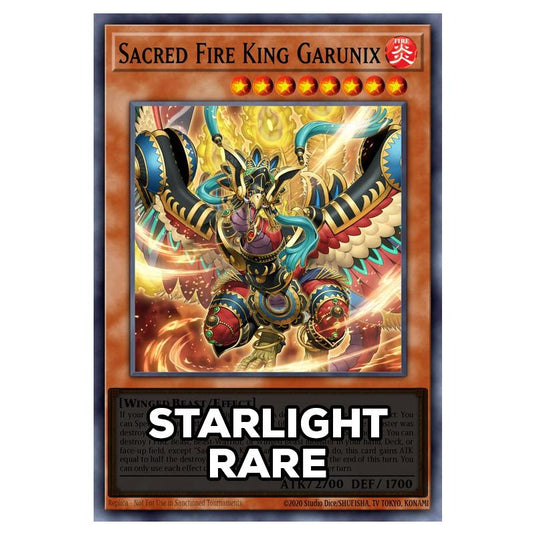 Sacred Fire King Garunix RA05-EN031 card from the Yu-Gi-Oh! set Rarity Collection 5