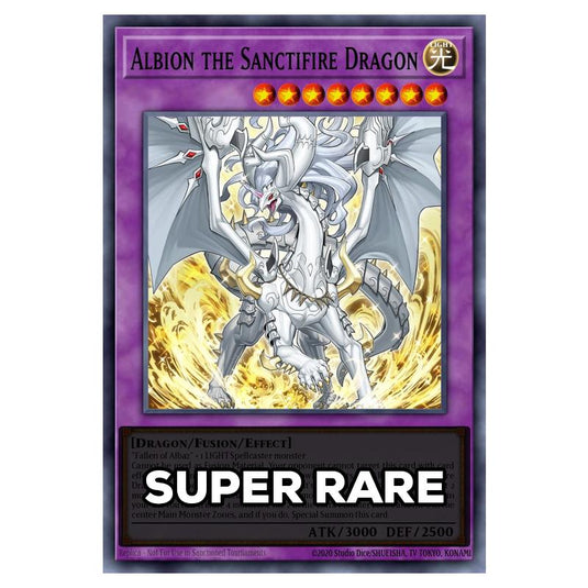 Albion the Sanctifire Dragon RA05-EN037 card from the Yu-Gi-Oh! set Rarity Collection 5