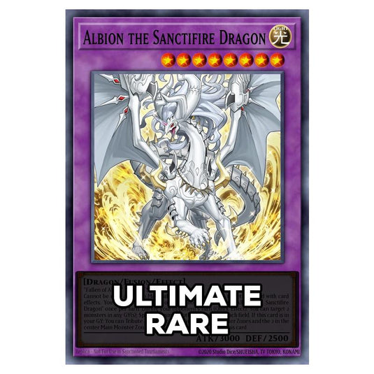 Albion the Sanctifire Dragon RA05-EN037 card from the Yu-Gi-Oh! set Rarity Collection 5