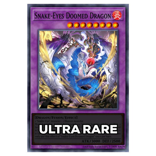Snake-Eyes Doomed Dragon RA05-EN039 card from the Yu-Gi-Oh! set Rarity Collection 5