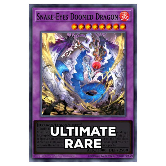 Snake-Eyes Doomed Dragon RA05-EN039 card from the Yu-Gi-Oh! set Rarity Collection 5