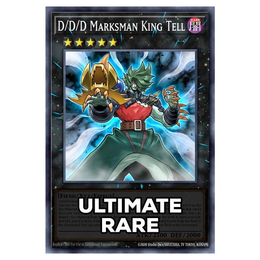D/D/D Marksman King Tell RA05-EN047 card from the Yu-Gi-Oh! set Rarity Collection 5