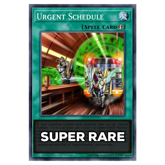 Urgent Schedule RA05-EN064 card from the Yu-Gi-Oh! set Rarity Collection 5