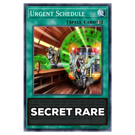 Urgent Schedule RA05-EN064 card from the Yu-Gi-Oh! set Rarity Collection 5