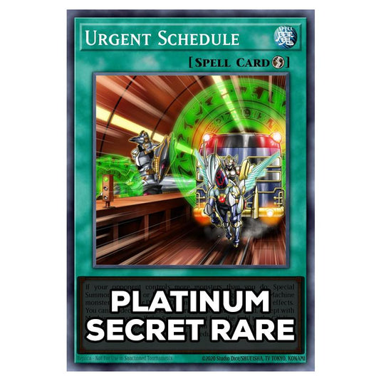 Urgent Schedule RA05-EN064 card from the Yu-Gi-Oh! set Rarity Collection 5