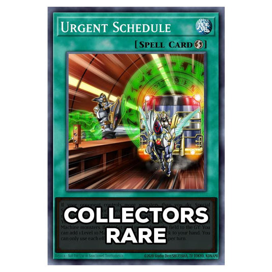 Urgent Schedule RA05-EN064 card from the Yu-Gi-Oh! set Rarity Collection 5