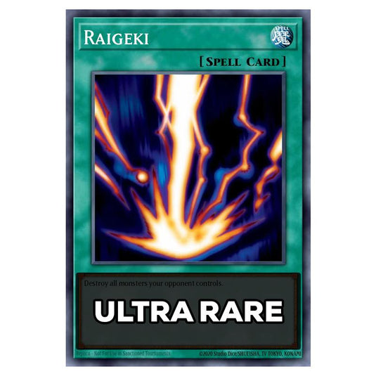 Raigeki RA05-EN110a card from the Yu-Gi-Oh! set Rarity Collection 5