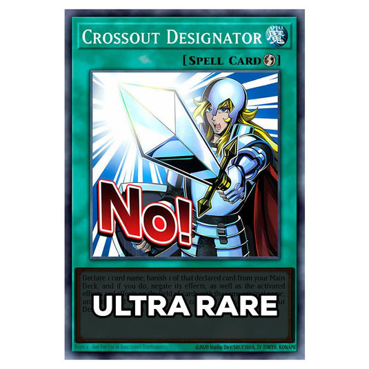 Crossout Designator RA05-EN118 card from the Yu-Gi-Oh! set Rarity Collection 5