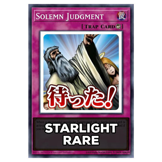 Solemn Judgment RA05-EN124 card from the Yu-Gi-Oh! set Rarity Collection 5