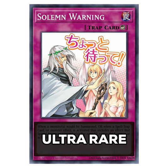 Solemn Warning RA05-EN126 card from the Yu-Gi-Oh! set Rarity Collection 5