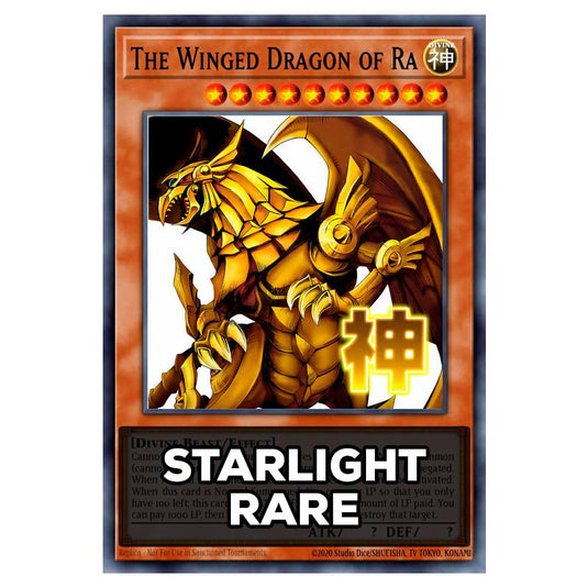 The Winged Dragon of Ra RA05-EN130 card from the Yu-Gi-Oh! set Rarity Collection 5