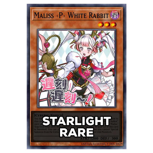 Maliss P White Rabbit RA05-EN136 card from the Yu-Gi-Oh! set Rarity Collection 5