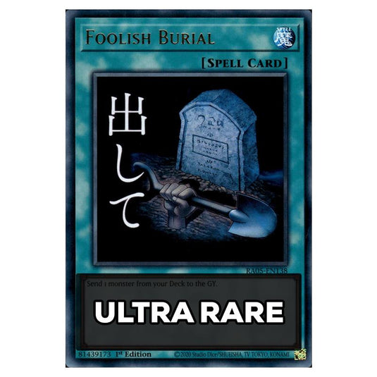 Foolish Burial RA05-EN138 card from the Yu-Gi-Oh! set Rarity Collection 5