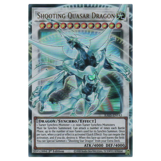 Shooting Quasar Dragon RA05-EN143 card from the Yu-Gi-Oh! set Rarity Collection 5