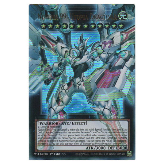 Number 99: Utopia Dragonar RA05-EN144 card from the Yu-Gi-Oh! set Rarity Collection 5