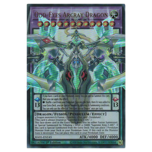 Odd-Eyes Arcray Dragon RA05-EN145 card from the Yu-Gi-Oh! set Rarity Collection 5