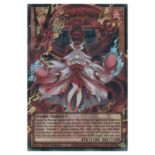 Kurikara Divincarnate RA05-EN147 card from the Yu-Gi-Oh! set Rarity Collection 5