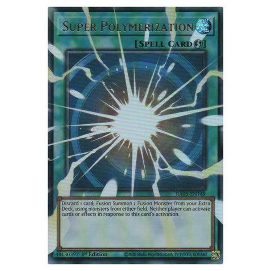Super Polymerization RA05-EN149 card from the Yu-Gi-Oh! set Rarity Collection 5