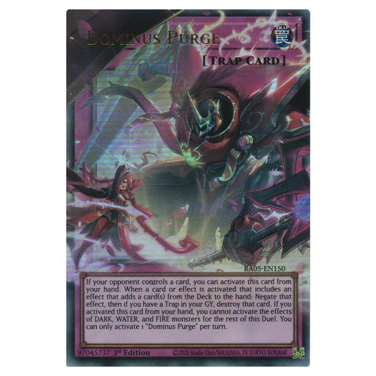 Dominus Purge RA05-EN150 card from the Yu-Gi-Oh! set Rarity Collection 5