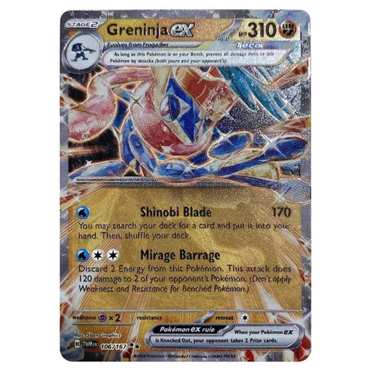Pokemon - Scarlet & Violet - Twilight Masquerade - Greninja ex 106/167 (Metal Card)