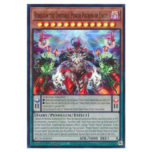 Yu-Gi-Oh! - Blazing Dominion - Vidolium the Unstable Power Patron of Unity (Super Rare) - BLZD-EN010