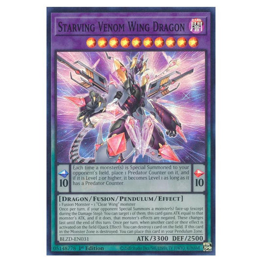 Yu-Gi-Oh! - Blazing Dominion - Starving Venom Wing Dragon (Super Rare) - BLZD-EN031