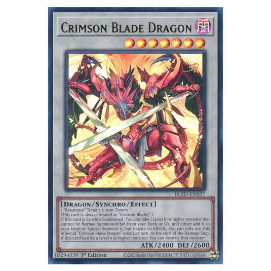Yu-Gi-Oh! - Blazing Dominion - Crimson Blade Dragon (Ultra Rare) - BLZD-EN037