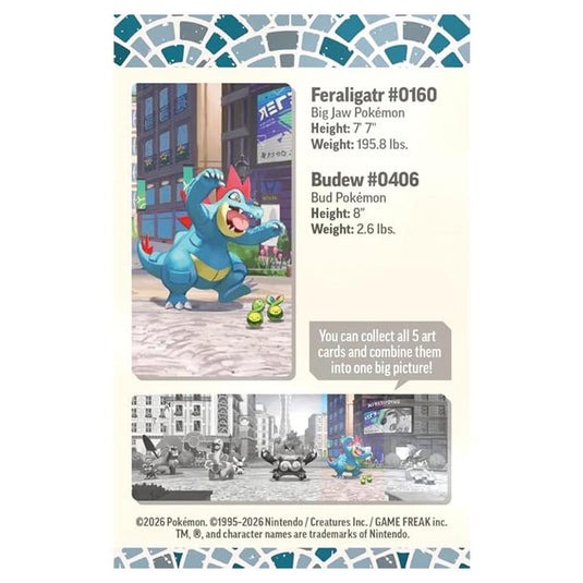 Pokemon - Mega Evolution - Lumiose City - Mini Tins - Feraligatr & Smoliv -Art Card