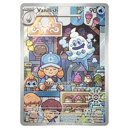 Pokemon - Paradox Rift - Vanillish - 190/182- Snowflake Holiday Stamp