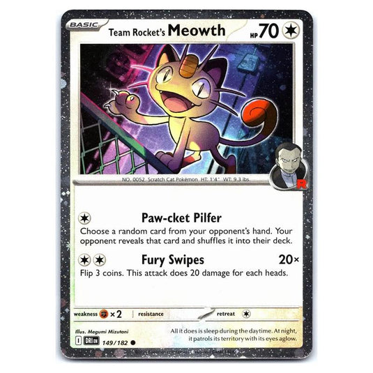 Pokemon - Destined Rivals - Team Rocket's Meowth - 149/182 cosmic holo