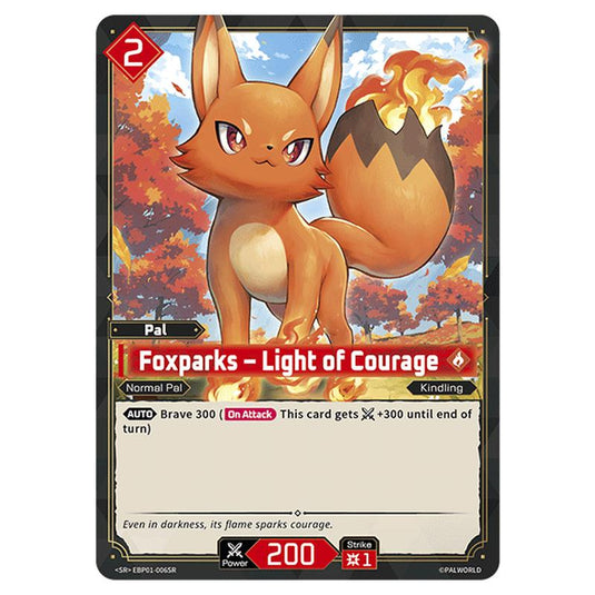 Foxparks – Light of Courage  card from the Palworld set Dawn of Palpagos