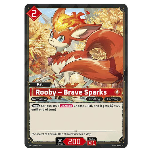 Rooby – Brave Sparks  card from the Palworld set Dawn of Palpagos