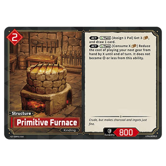 Primitive Furnace  card from the Palworld set Dawn of Palpagos