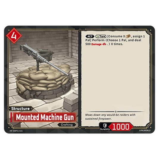 Mounted Machine Gun  card from the Palworld set Dawn of Palpagos