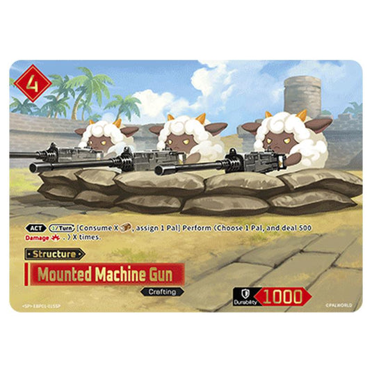 Mounted Machine Gun  card from the Palworld set Dawn of Palpagos