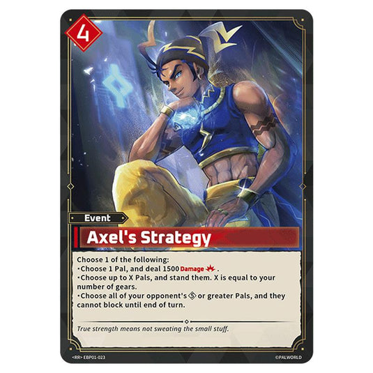 Axel's Strategy  card from the Palworld set Dawn of Palpagos