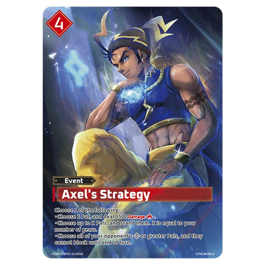 Axel's Strategy  card from the Palworld set Dawn of Palpagos