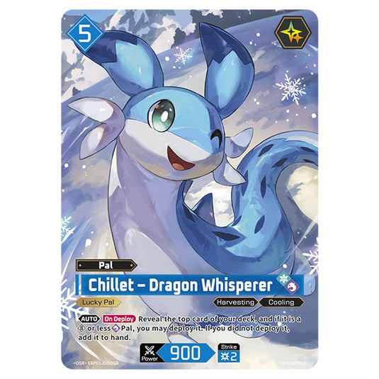 Chillet – Dragon Whisperer  card from the Palworld set Dawn of Palpagos