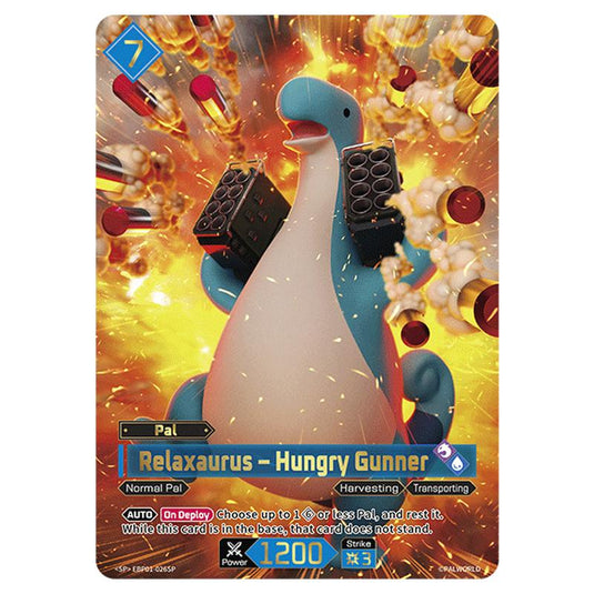 Relaxaurus – Hungry Gunner  card from the Palworld set Dawn of Palpagos
