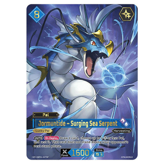 Jormuntide – Surging Sea Serpent  card from the Palworld set Dawn of Palpagos