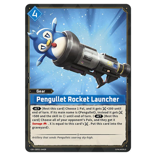 Pengullet Rocket Launcher  card from the Palworld set Dawn of Palpagos
