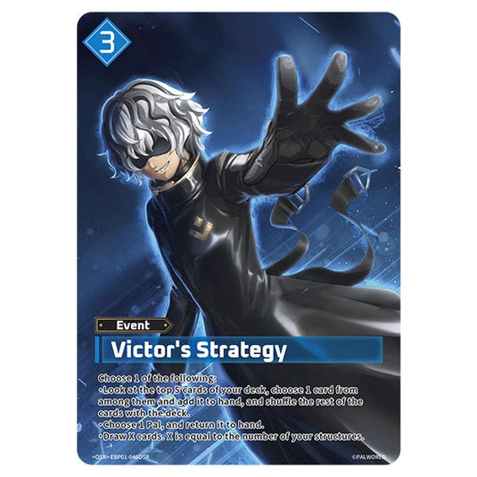 Victor's Strategy  card from the Palworld set Dawn of Palpagos