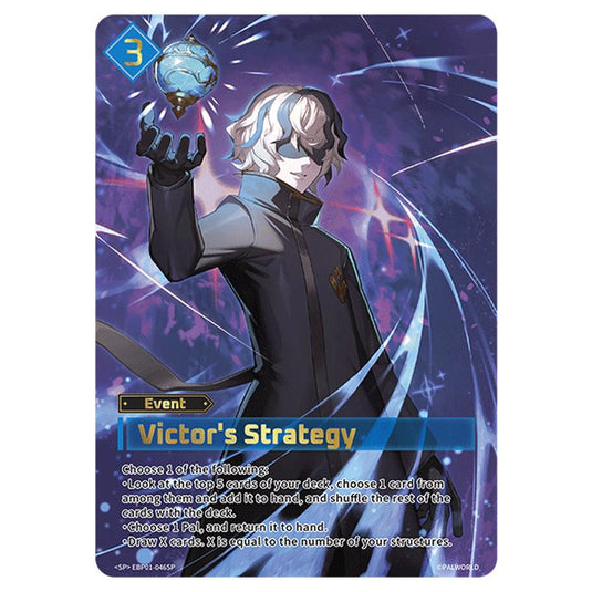 Victor's Strategy  card from the Palworld set Dawn of Palpagos