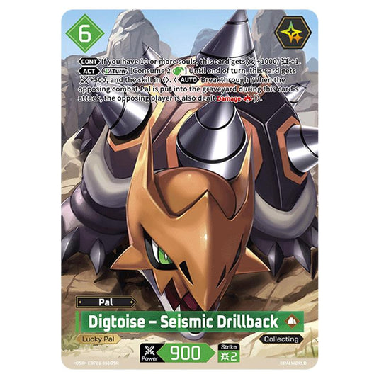Digtoise – Seismic Drillback  card from the Palworld set Dawn of Palpagos