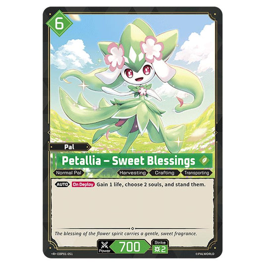 Petallia – Sweet Blessings  card from the Palworld set Dawn of Palpagos