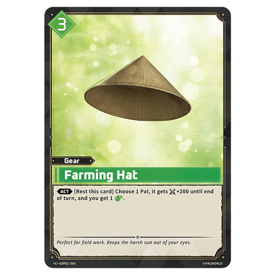 Farming Hat  card from the Palworld set Dawn of Palpagos