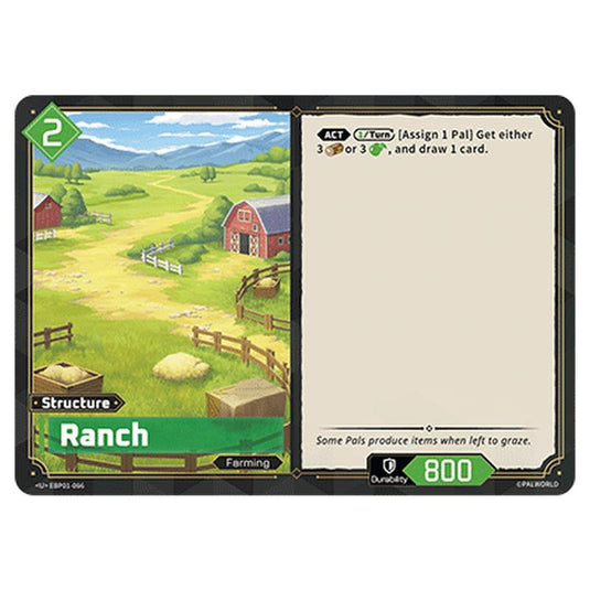 Ranch  card from the Palworld set Dawn of Palpagos