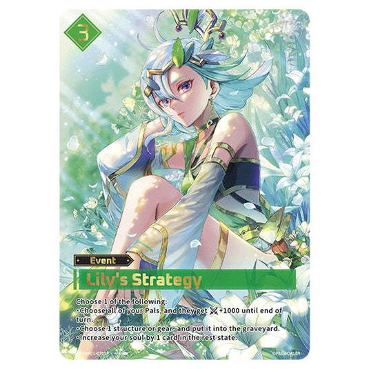 Lily's Strategy  card from the Palworld set Dawn of Palpagos