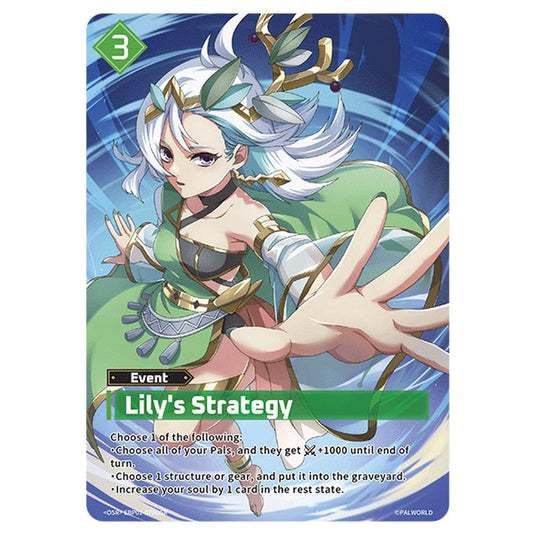 Lily's Strategy  card from the Palworld set Dawn of Palpagos