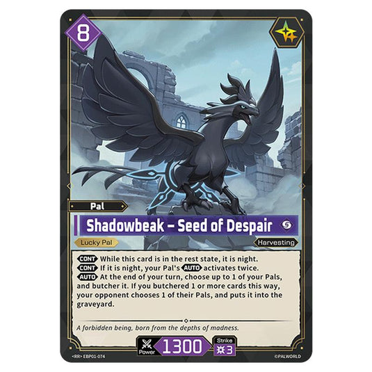Shadowbeak – Seed of Despair  card from the Palworld set Dawn of Palpagos